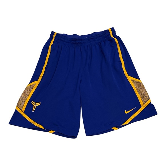 Nike Mamba Kobe Bryant Basketball Dri Fit Royal Purple Gold Lakers Shorts Mens L - Picture 1 of 7